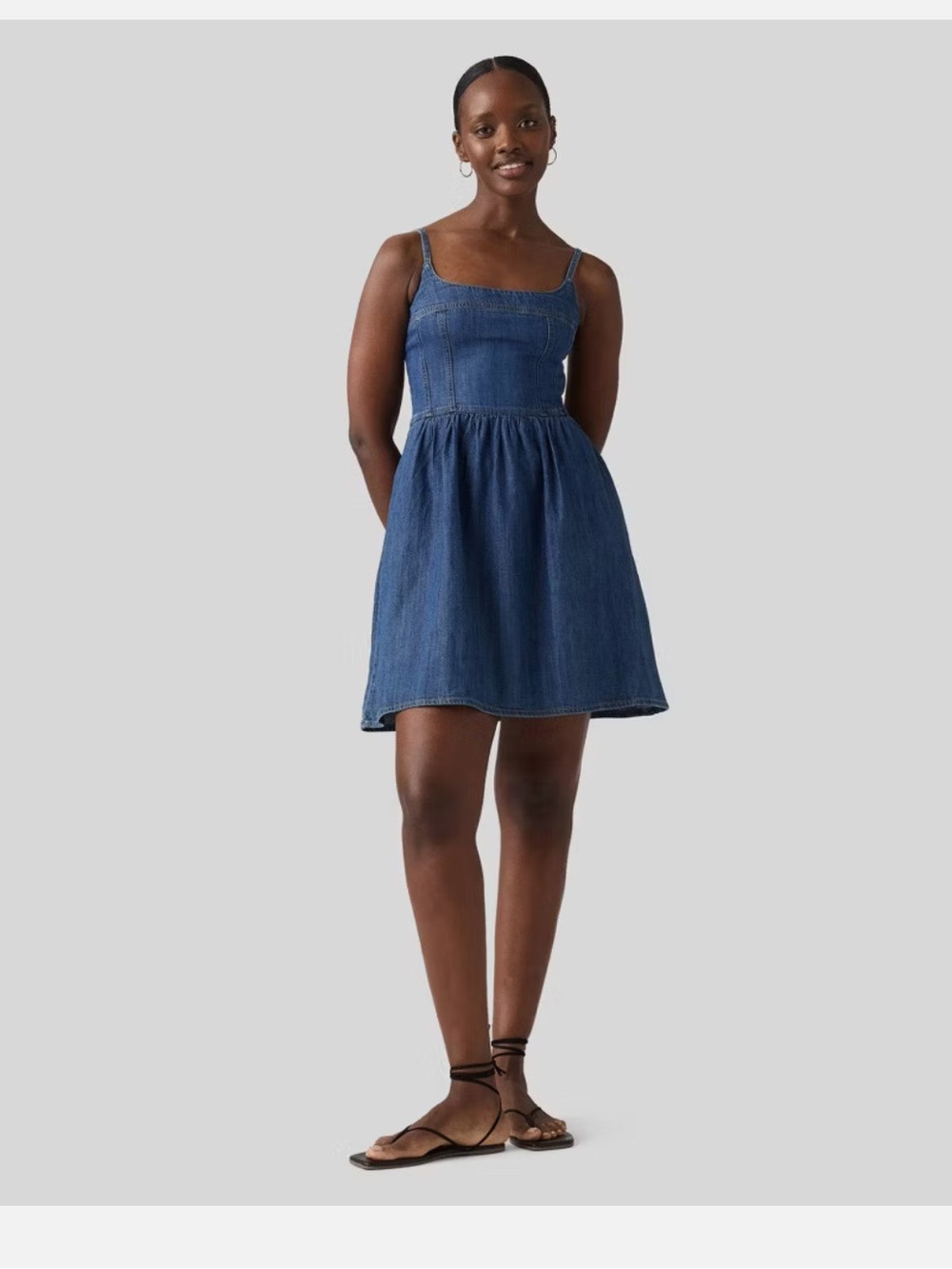 Levi's Indigo Denim Smocked Mini Dress